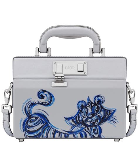 Dior Lock DIOR AND KENNY SCHARF Handbag Gray Smooth 